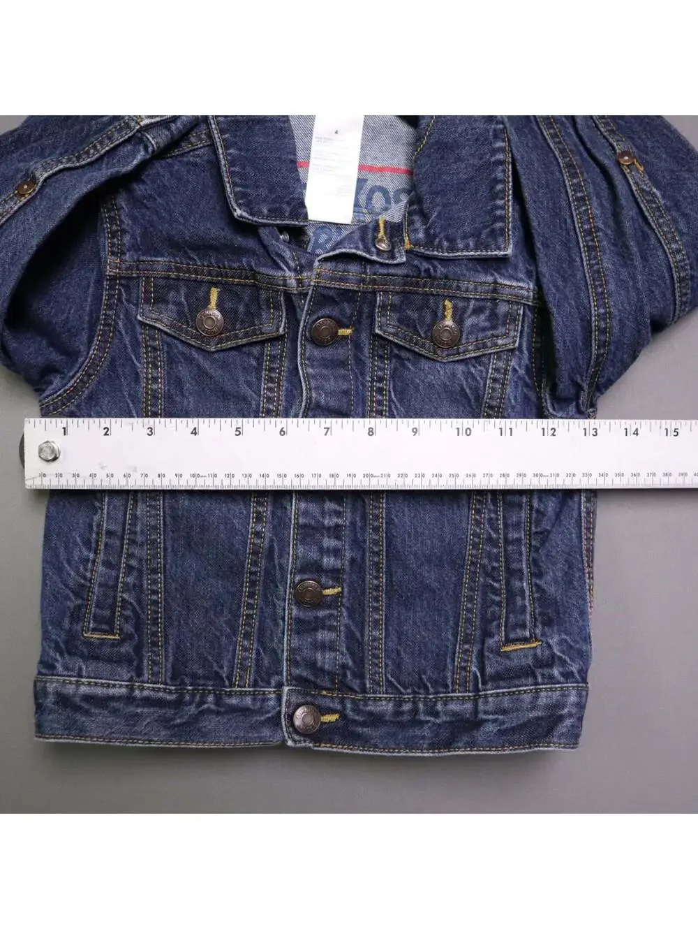 OshKosh B'Gosh Kids Denim Jacket Size 4 Medium Wash Jean Trucker Blue Cotton